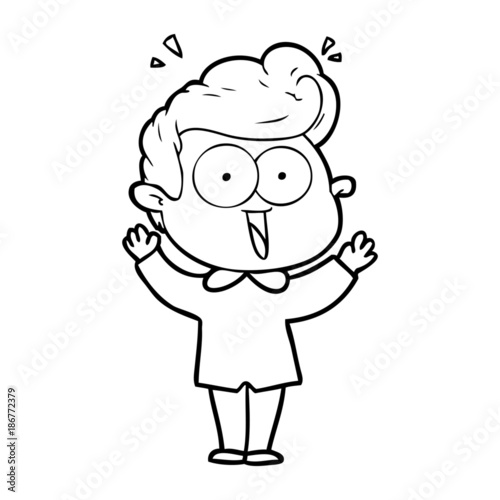 cartoon excited man