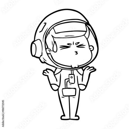 cartoon stressed astronaut