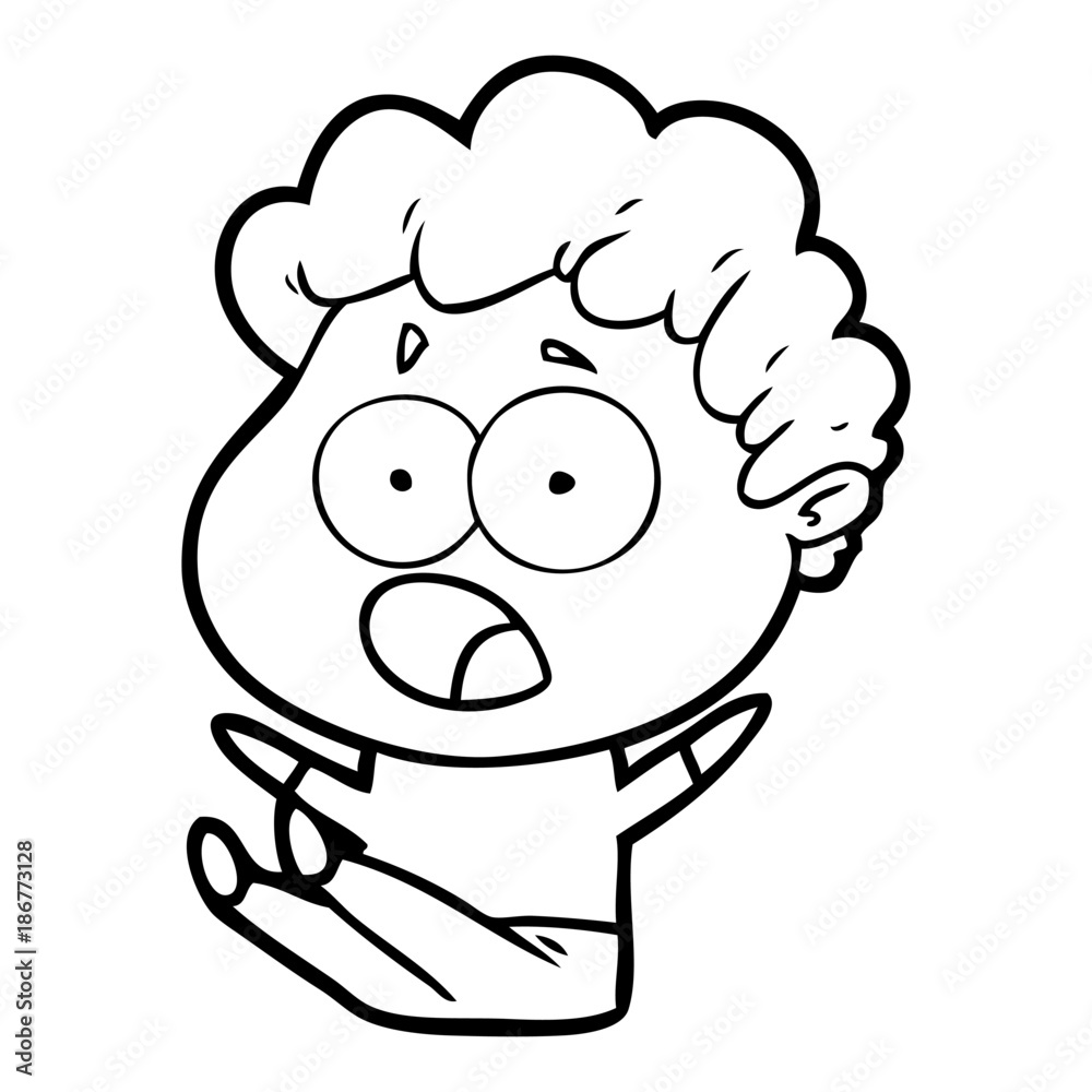 Obraz premium cartoon man gasping in surprise