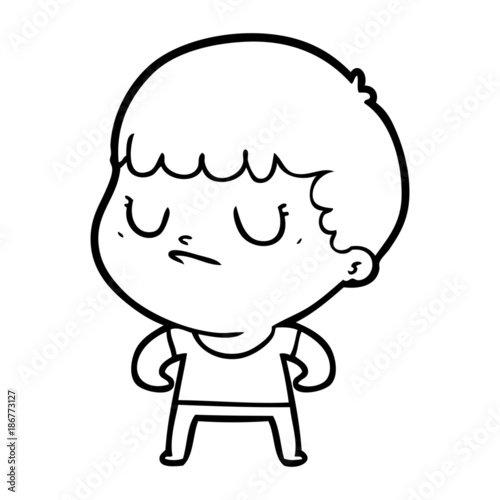 cartoon grumpy boy
