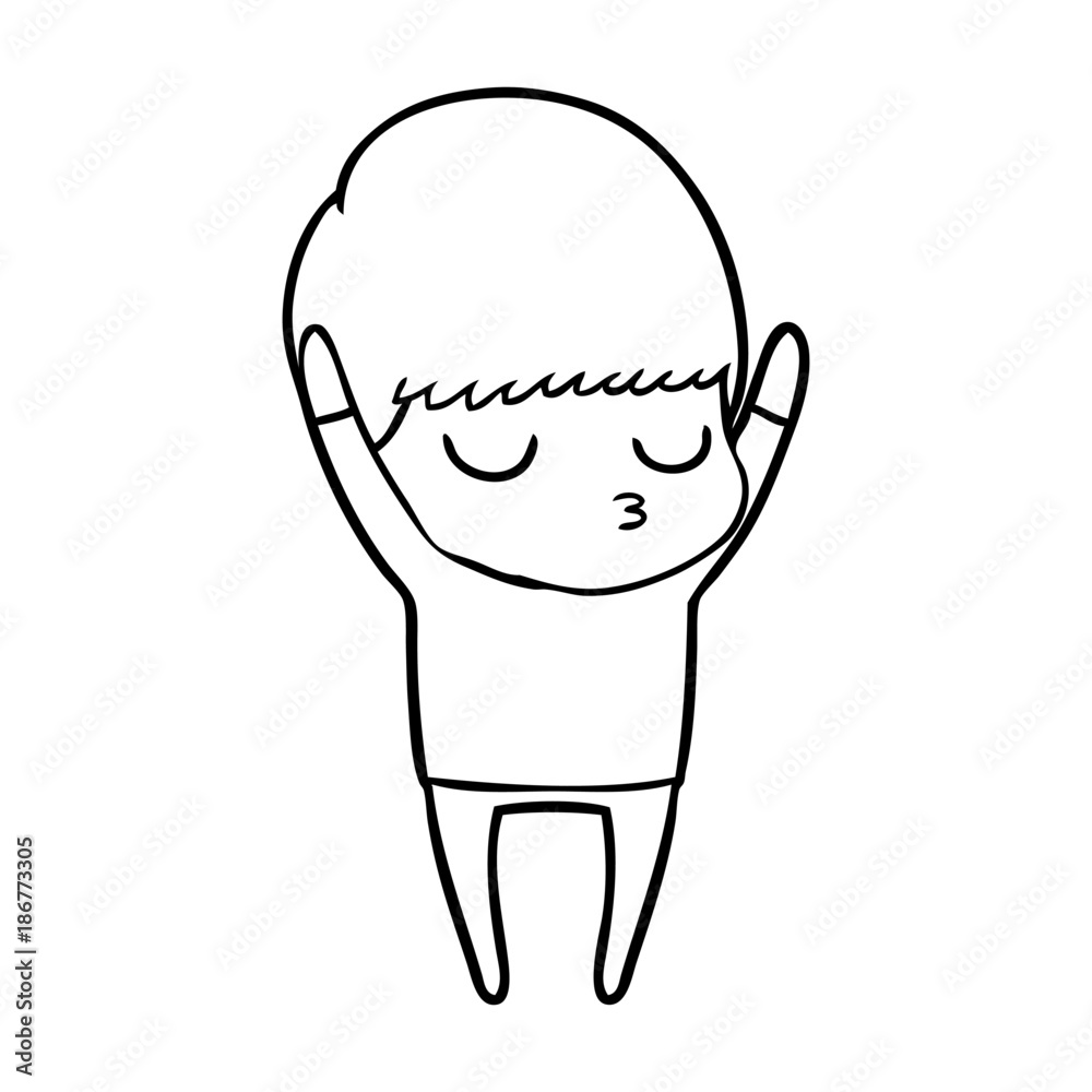 cartoon calm boy cartoon calm boy
