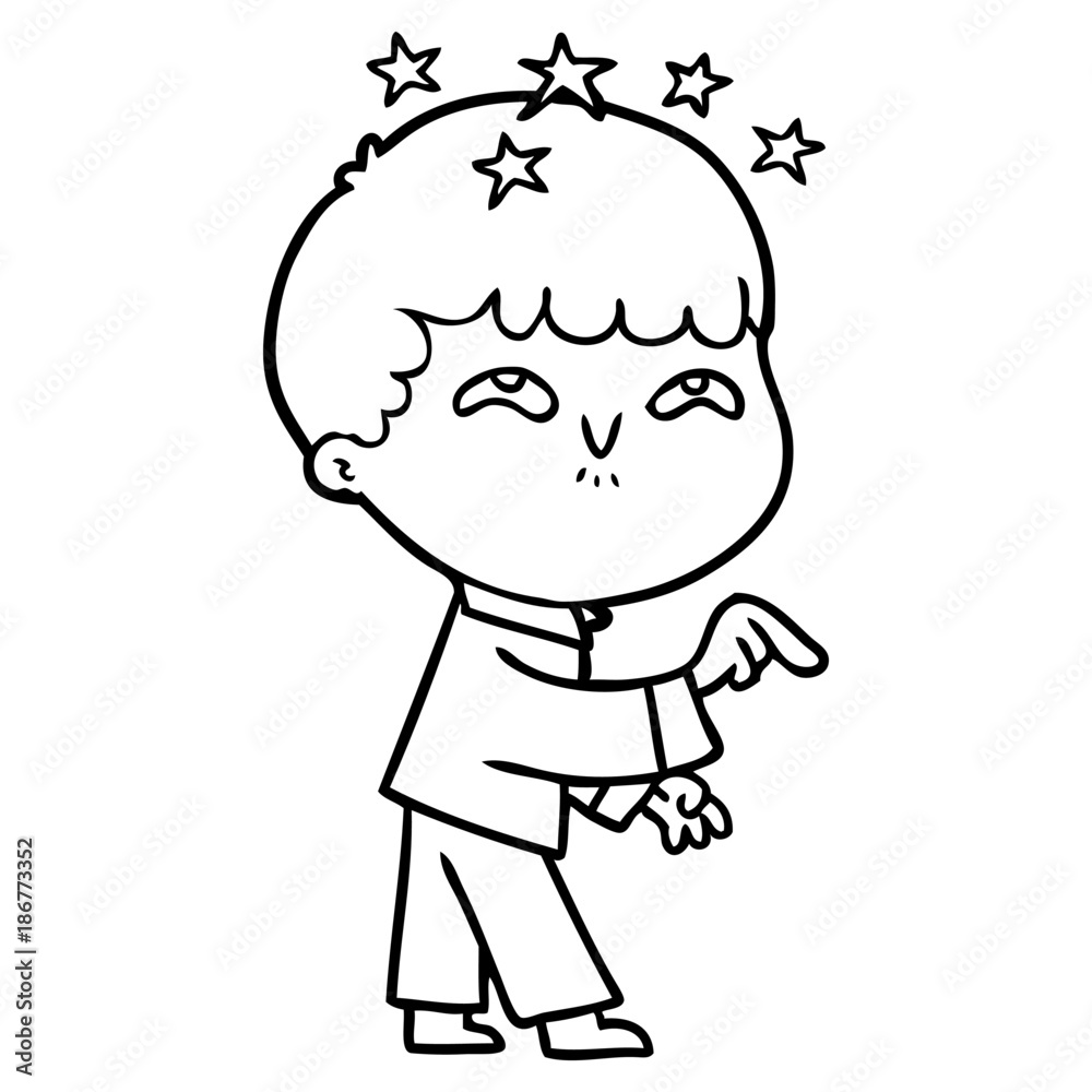 Fototapeta premium cartoon amazed boy