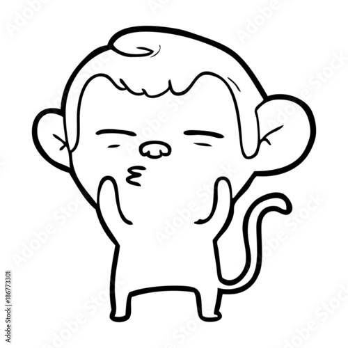 cartoon suspicious monkey
