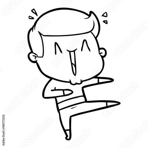 cartoon excited man