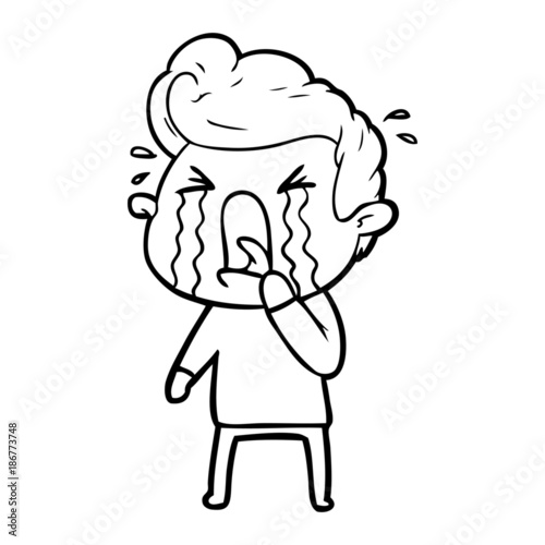 Wallpaper Mural cartoon crying man Torontodigital.ca