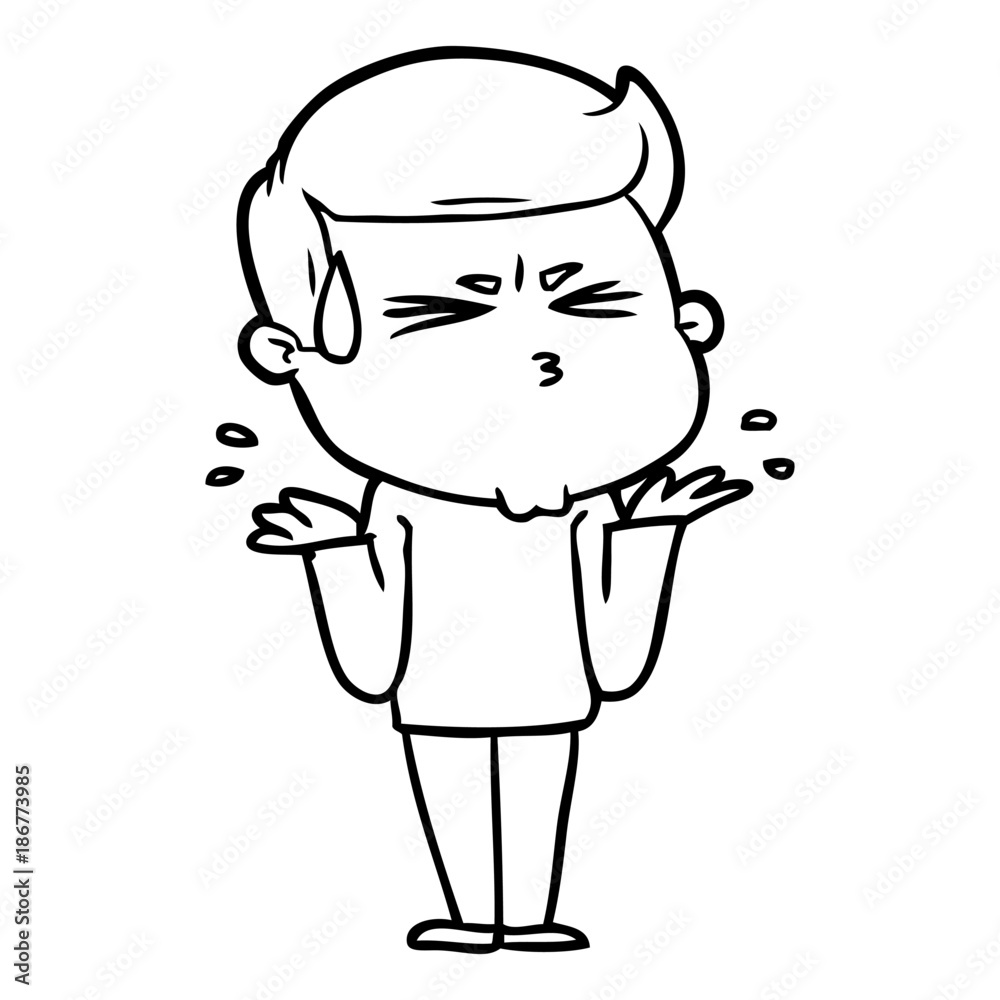 cartoon man sweating cartoon man sweating