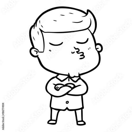 cartoon model guy pouting