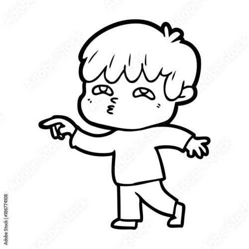 cartoon curious man