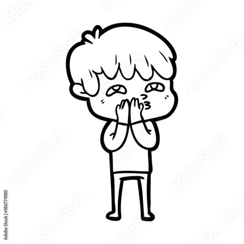 cartoon curious man