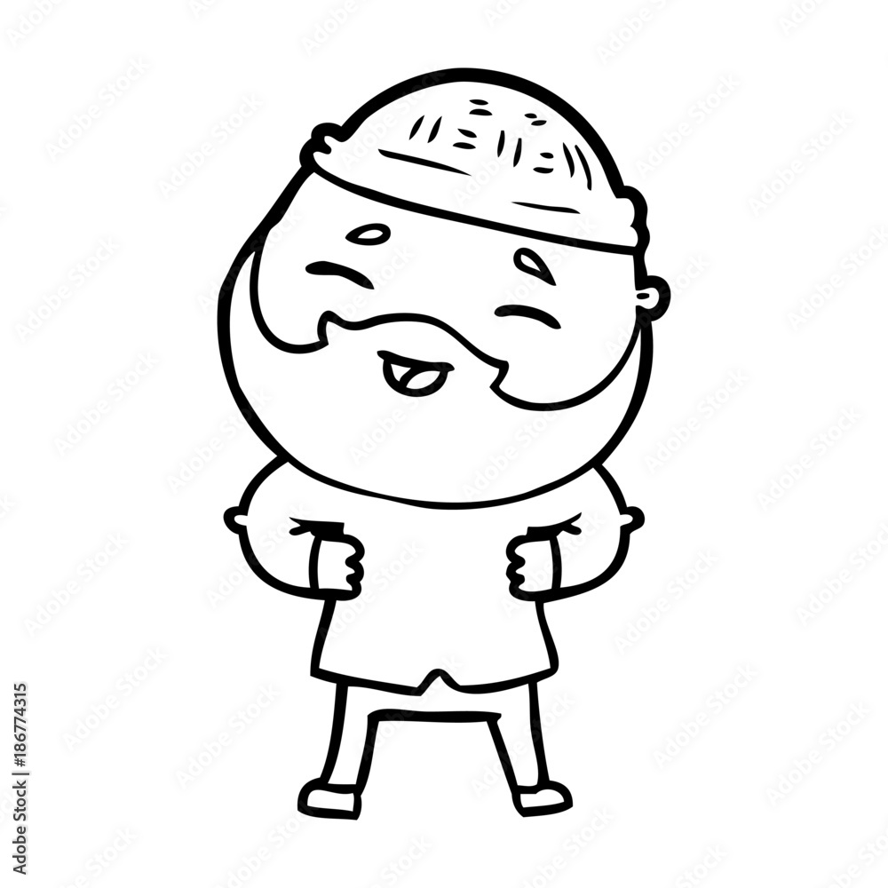 cartoon happy bearded man cartoon happy bearded man