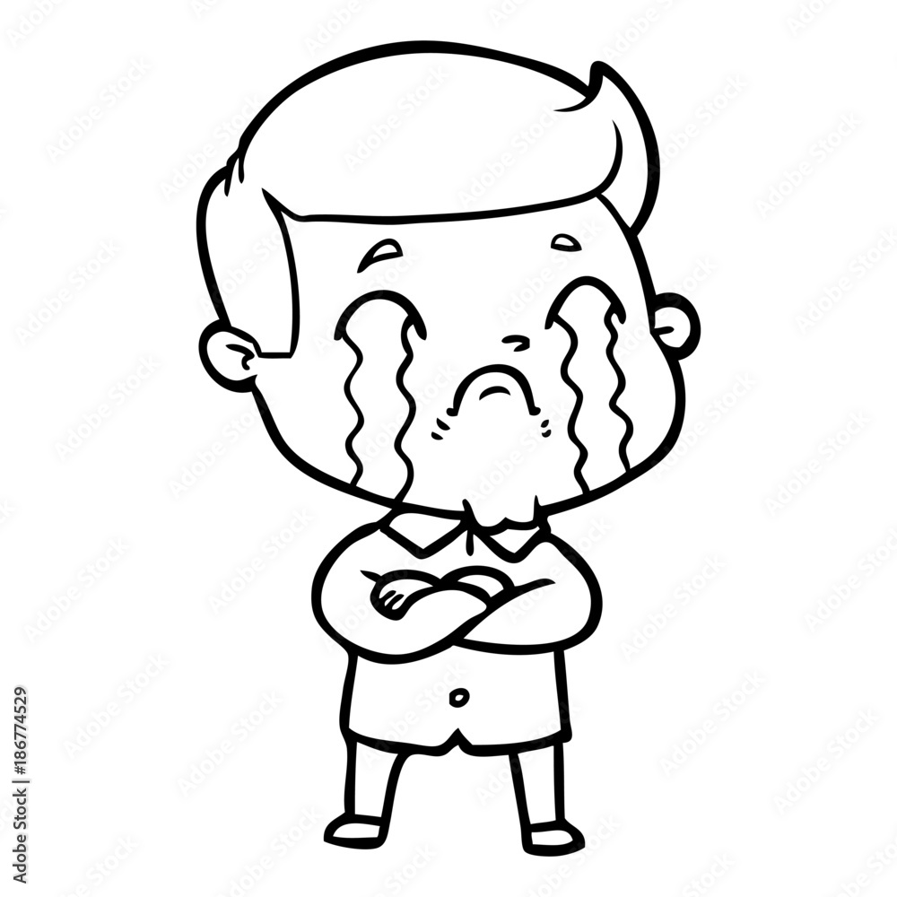 cartoon man crying