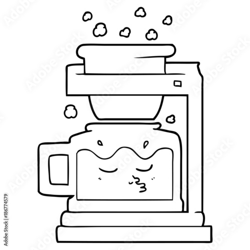 cartoon filter coffee machine
