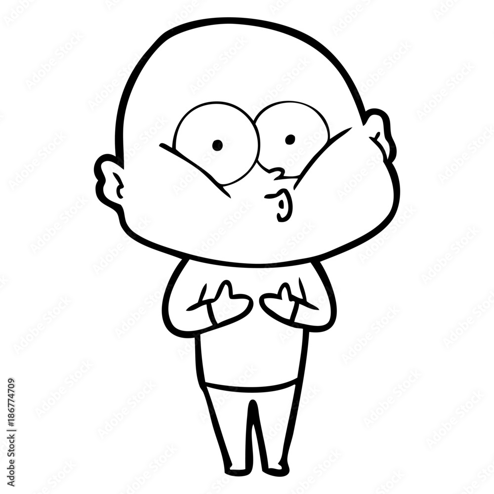 cartoon bald man staring cartoon bald man staring