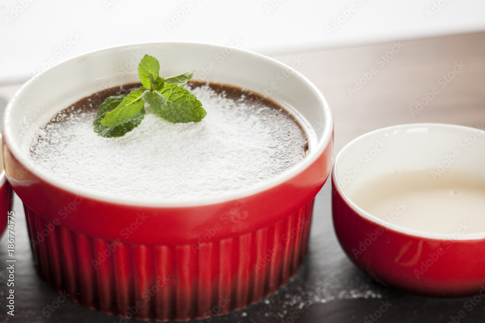 souffle served on a table in a restaurant souffle served on a table in a restaurant