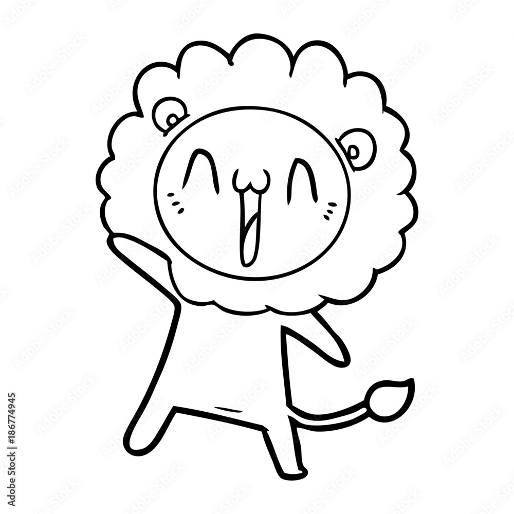 happy cartoon lion happy cartoon lion