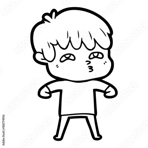 cartoon curious man