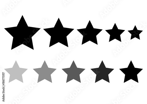 Set of black stars for rating  isolated icons. Vector illustration