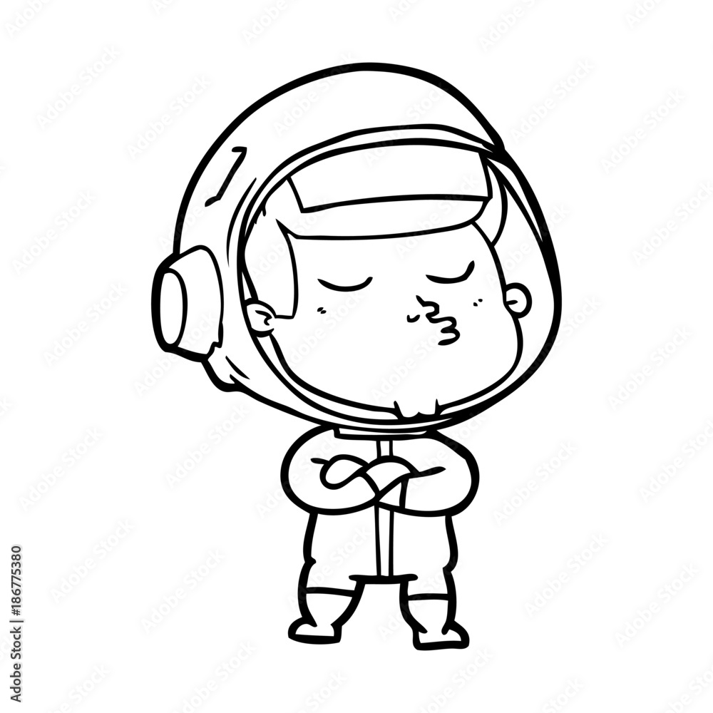 cartoon confident astronaut