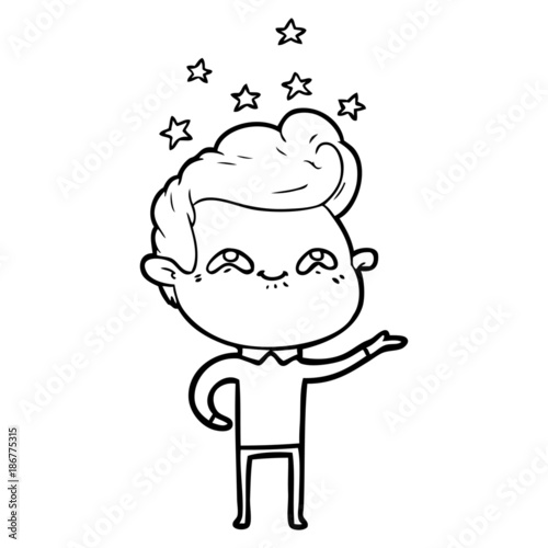 cartoon excited man