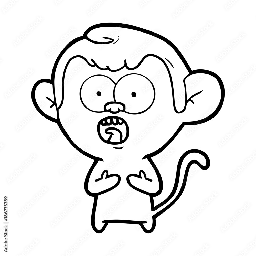 Obraz premium cartoon shocked monkey