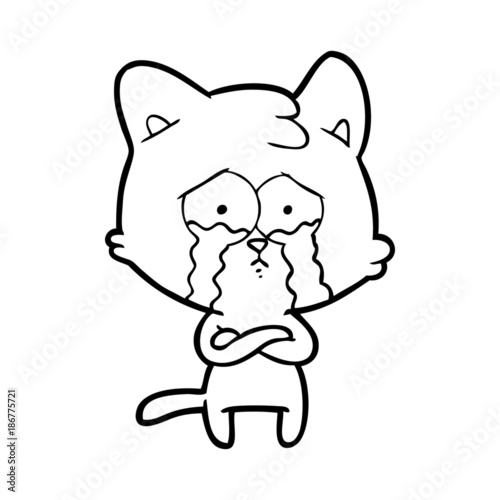 Fototapeta Naklejka Na Ścianę i Meble -  cartoon crying cat