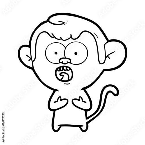cartoon shocked monkey