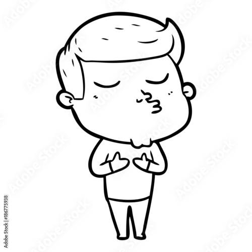 cartoon model guy pouting