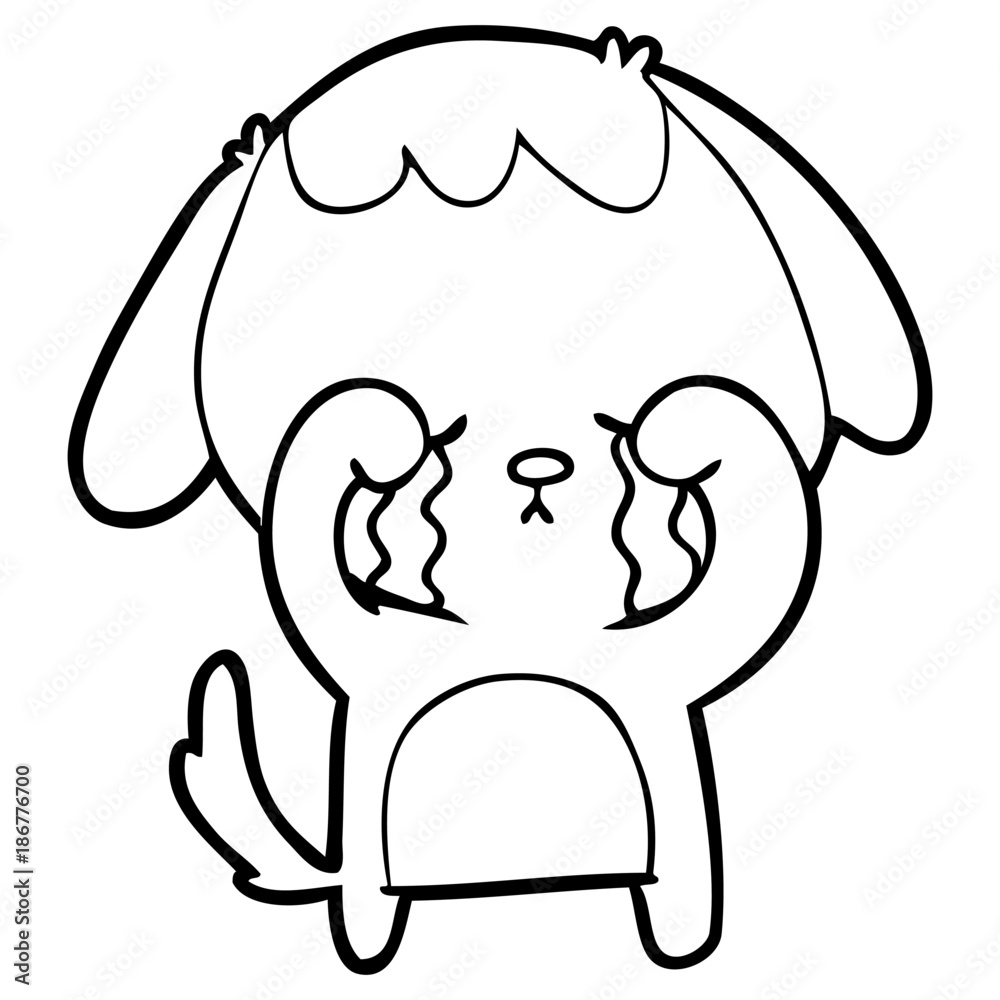 Fototapeta premium cartoon crying dog