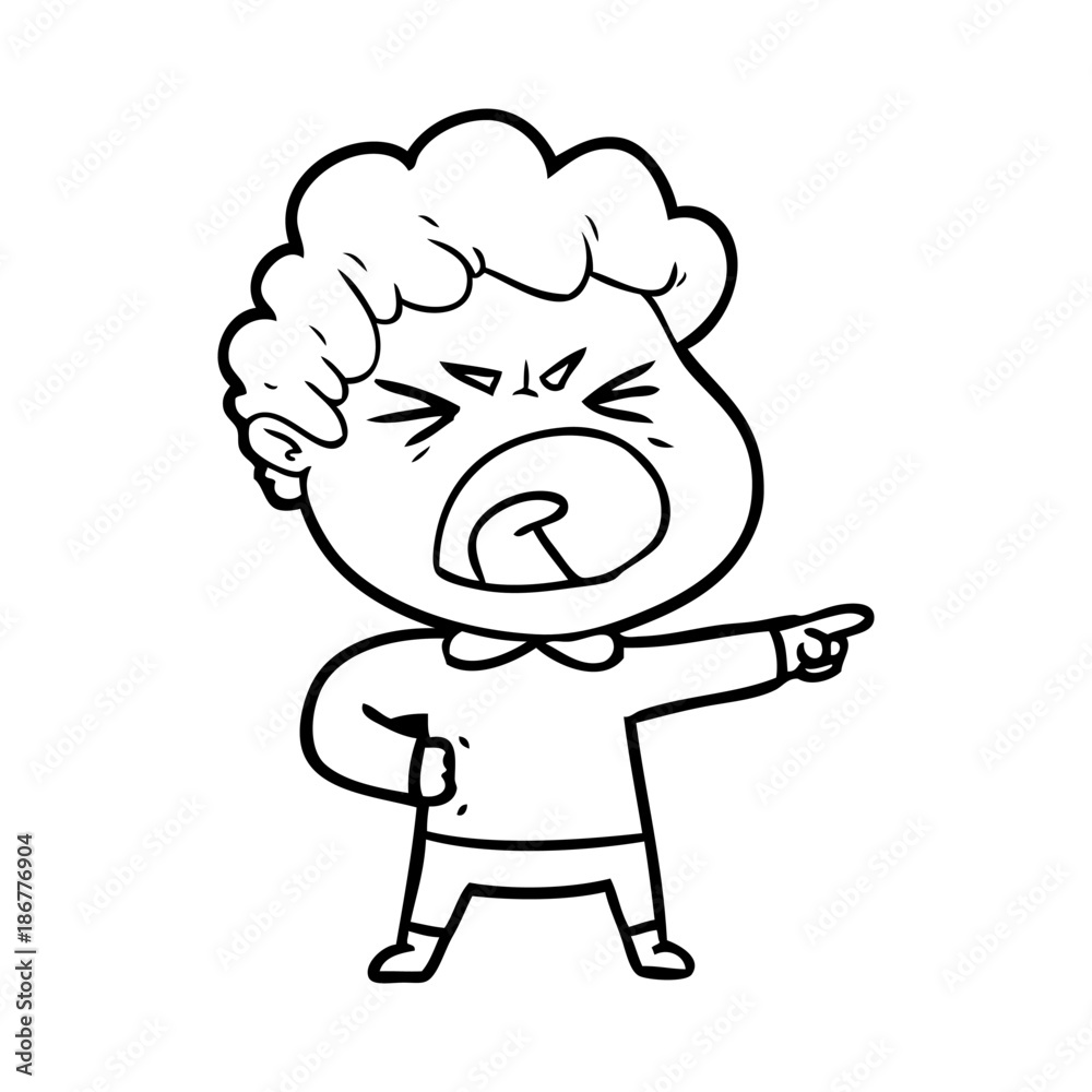 Obraz premium cartoon furious man