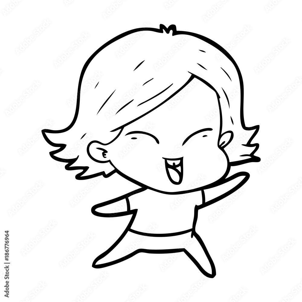 happy cartoon girl happy cartoon girl