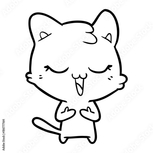 happy cartoon cat