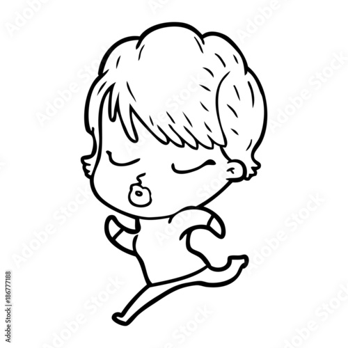 cartoon woman with eyes shut