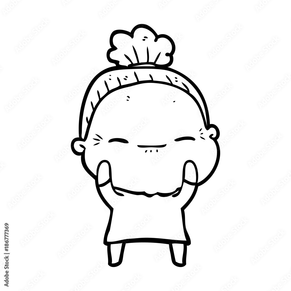 cartoon peaceful old woman cartoon peaceful old woman