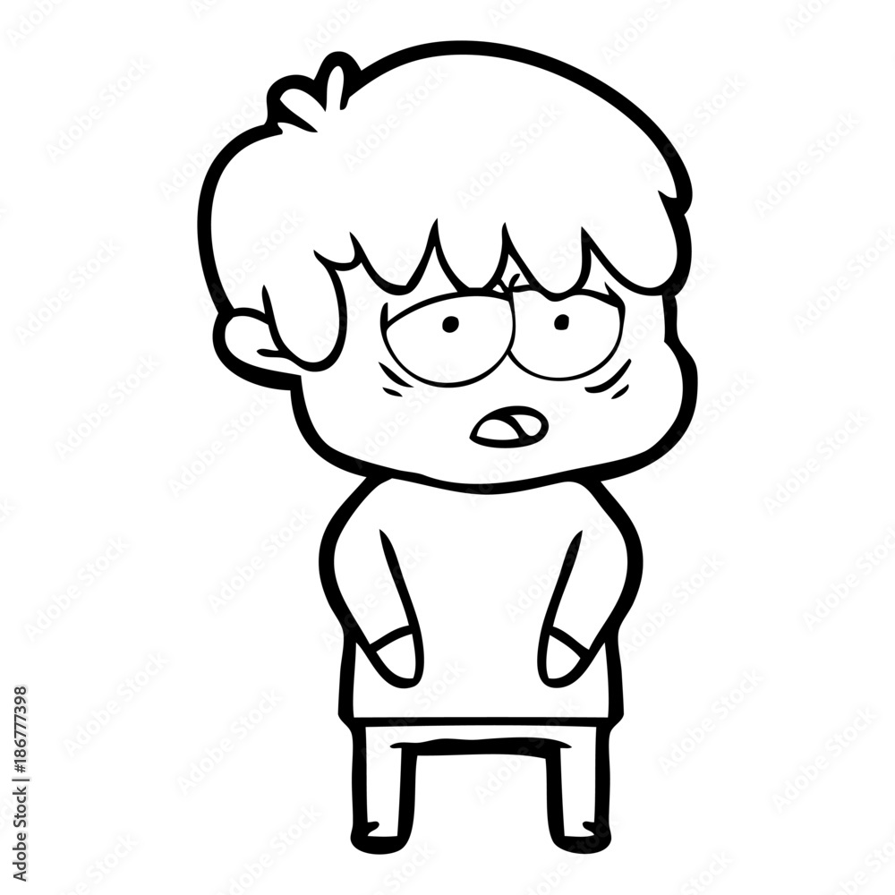 cartoon exhausted boy cartoon exhausted boy