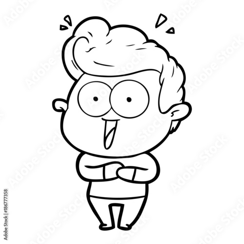 cartoon excited man