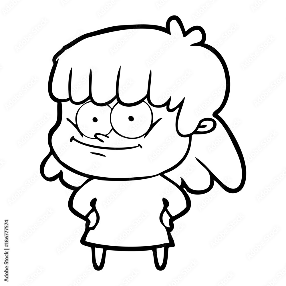 cartoon smiling woman