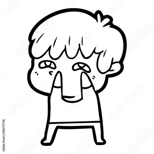 cartoon curious man