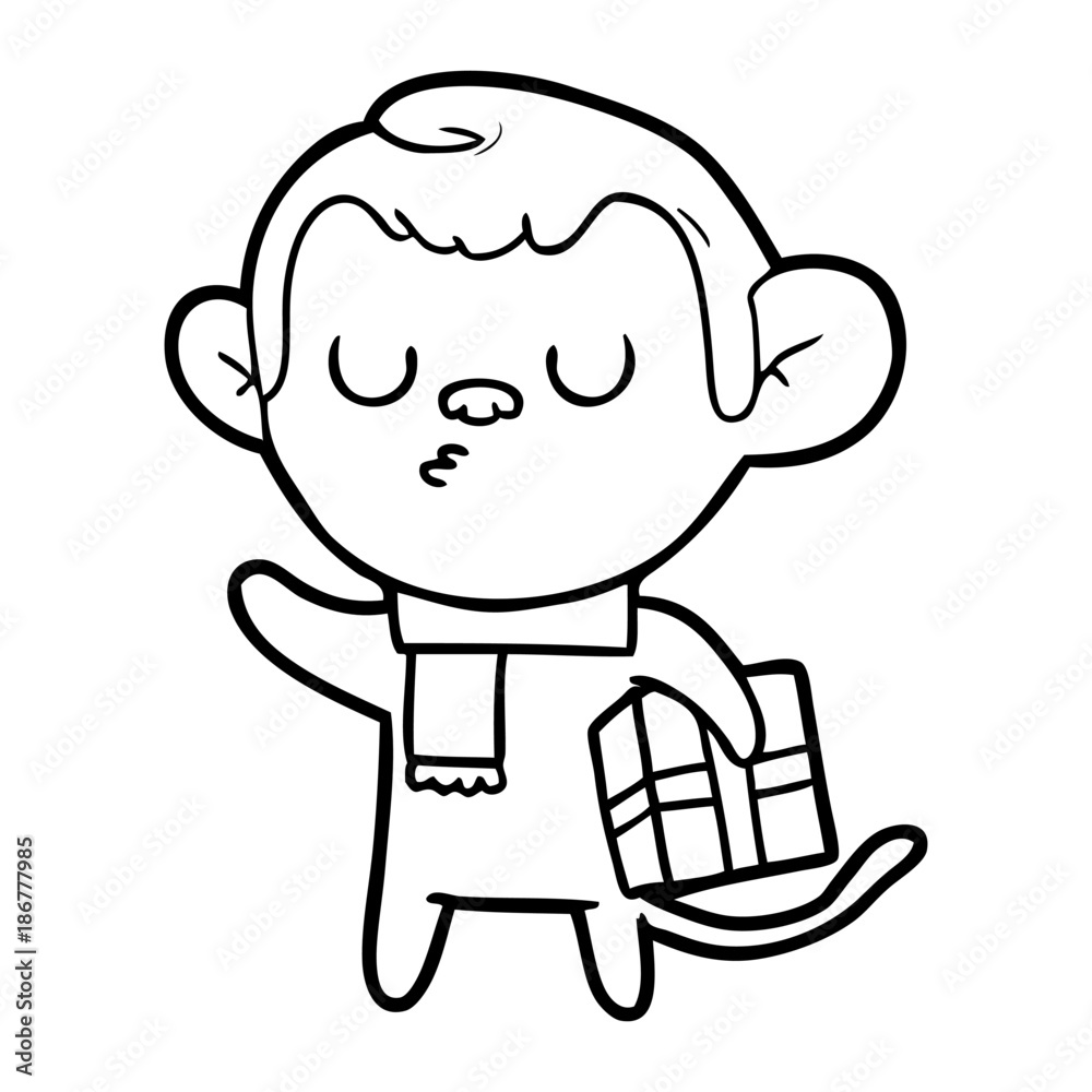 cartoon calm monkey