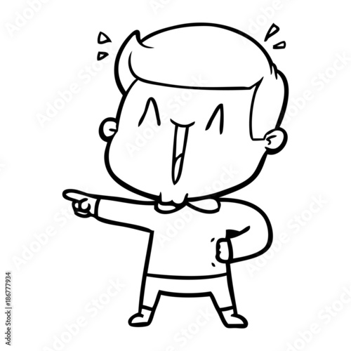 cartoon excited man