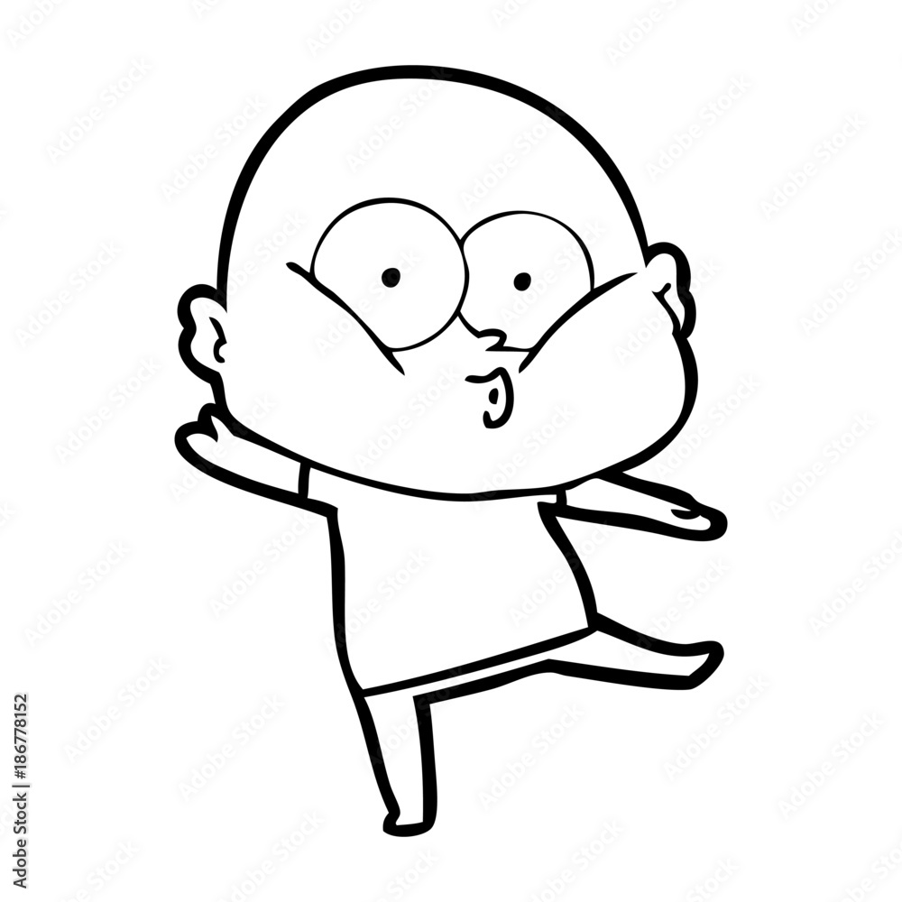 cartoon bald man staring cartoon bald man staring