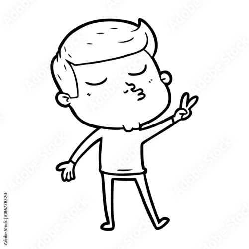 cartoon model guy pouting