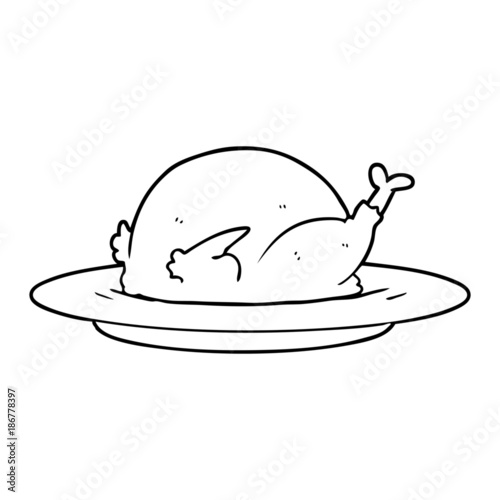 cartoon cooked turkey