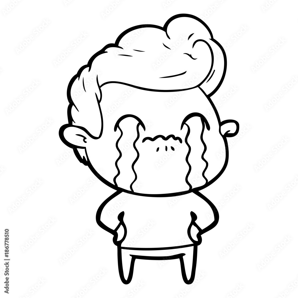 cartoon man crying