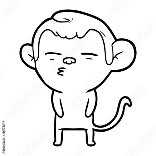 cartoon suspicious monkey
