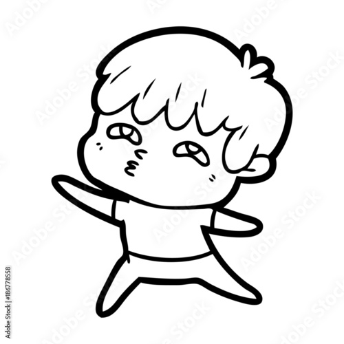 cartoon curious man