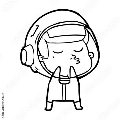 cartoon confident astronaut