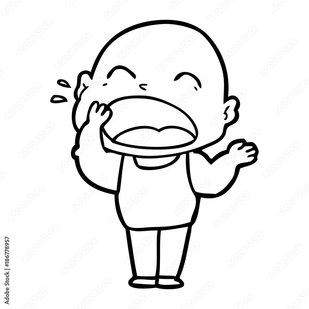 cartoon shouting bald man cartoon shouting bald man