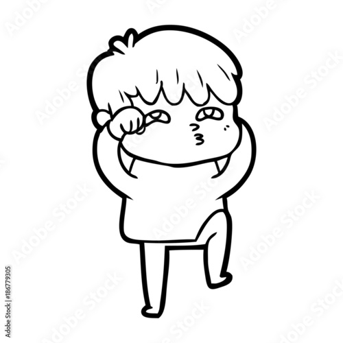 cartoon curious man