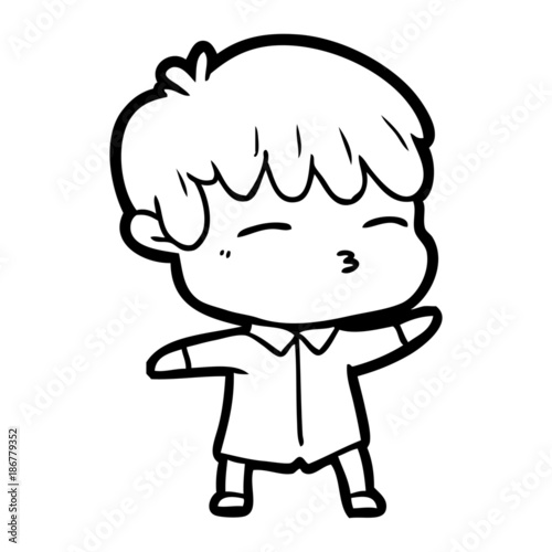 cartoon curious boy