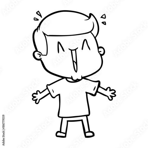 cartoon excited man